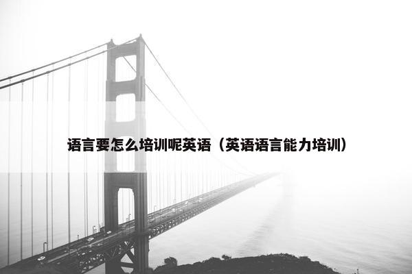 语言要怎么培训呢英语（英语语言能力培训）