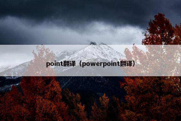 point翻译（powerpoint翻译）
