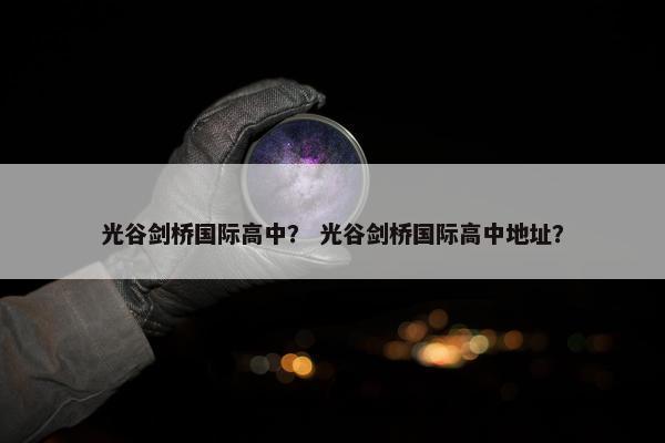 光谷剑桥国际高中？ 光谷剑桥国际高中地址？