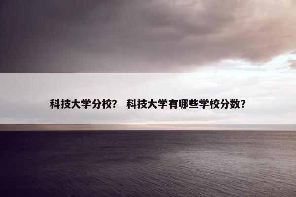 科技大学分校？ 科技大学有哪些学校分数？