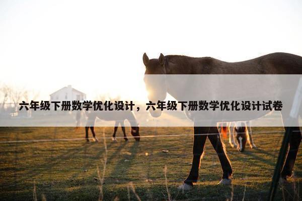 六年级下册数学优化设计，六年级下册数学优化设计试卷