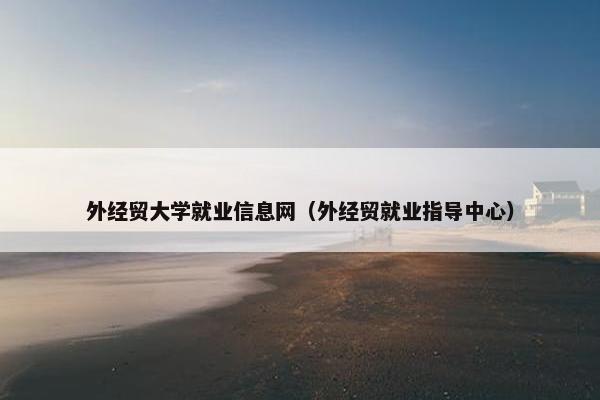 外经贸大学就业信息网（外经贸就业指导中心）
