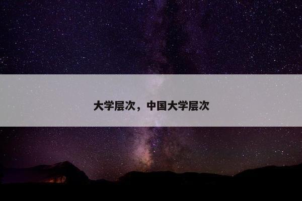 大学层次，中国大学层次