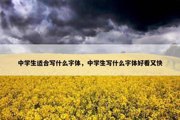 中学生适合写什么字体，中学生写什么字体好看又快