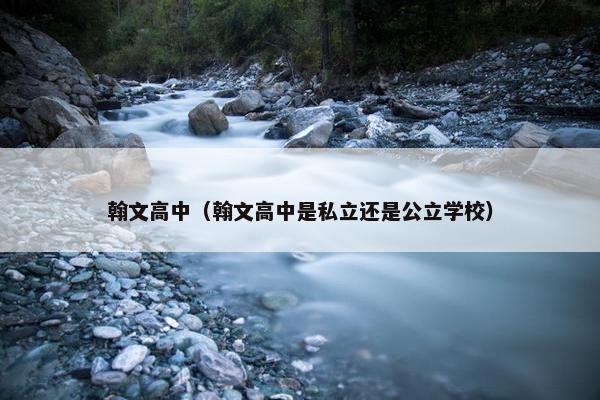 翰文高中（翰文高中是私立还是公立学校）