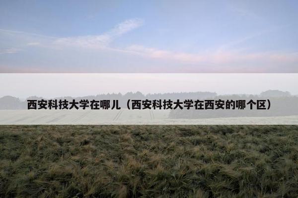西安科技大学在哪儿（西安科技大学在西安的哪个区）