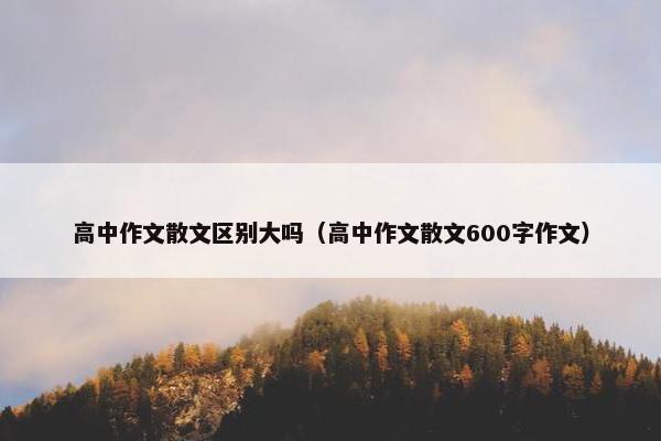 高中作文散文区别大吗（高中作文散文600字作文）