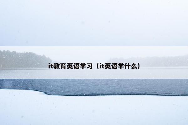 it教育英语学习（it英语学什么）