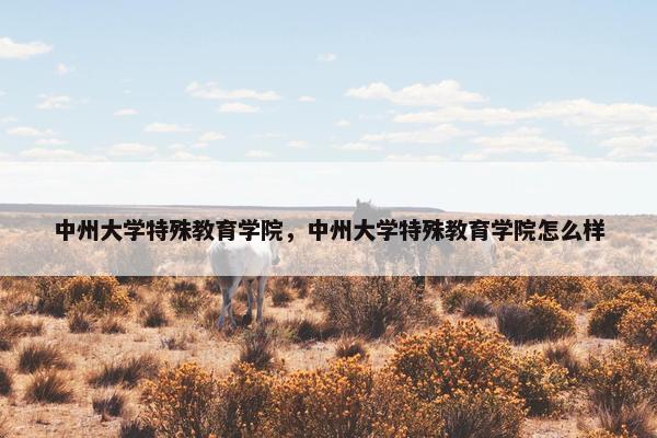 中州大学特殊教育学院，中州大学特殊教育学院怎么样