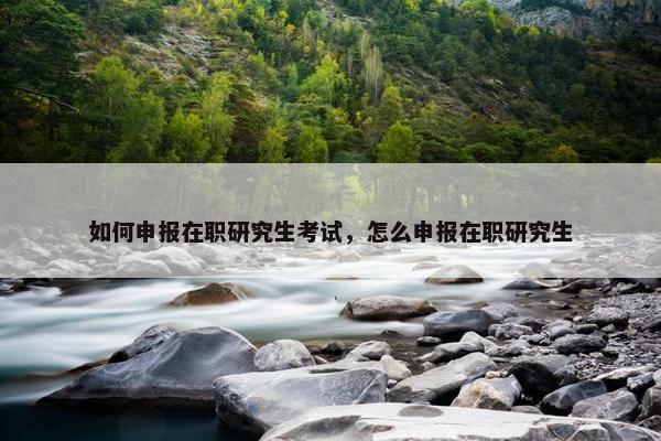 如何申报在职研究生考试，怎么申报在职研究生