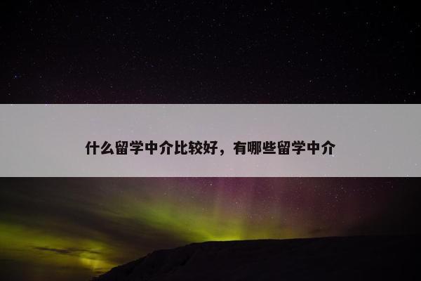 什么留学中介比较好，有哪些留学中介