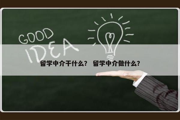 留学中介干什么？ 留学中介做什么？