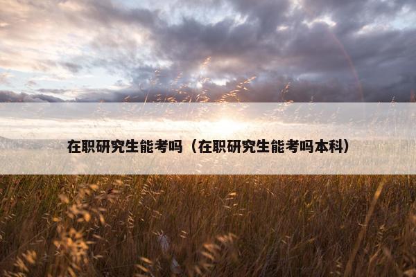 在职研究生能考吗（在职研究生能考吗本科）