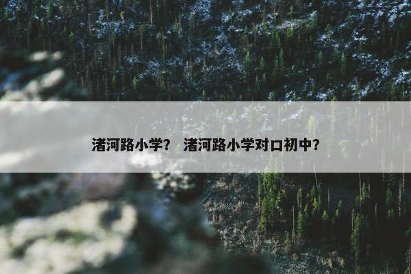 渚河路小学？ 渚河路小学对口初中？