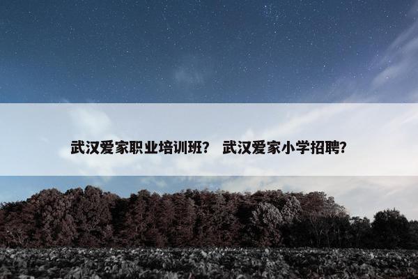 武汉爱家职业培训班？ 武汉爱家小学招聘？