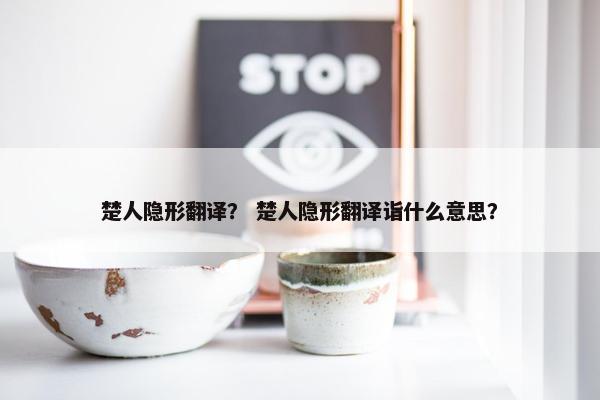 楚人隐形翻译？ 楚人隐形翻译诣什么意思？