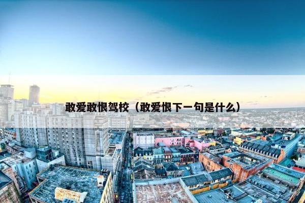 敢爱敢恨驾校（敢爱恨下一句是什么）