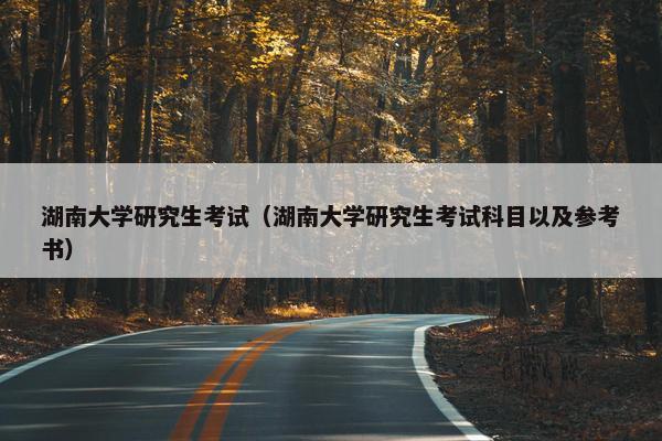 湖南大学研究生考试（湖南大学研究生考试科目以及参考书）