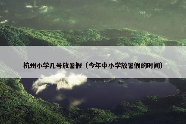 杭州小学几号放暑假（今年中小学放暑假的时间）