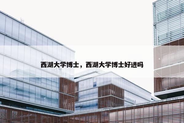 西湖大学博士，西湖大学博士好进吗