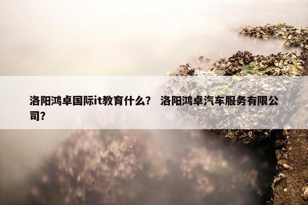 洛阳鸿卓国际it教育什么？ 洛阳鸿卓汽车服务有限公司？
