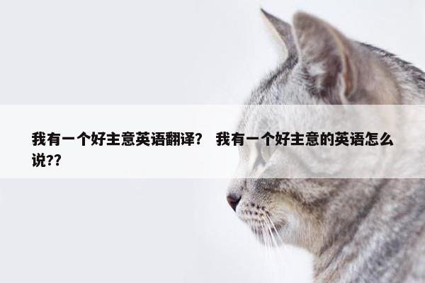 我有一个好主意英语翻译？ 我有一个好主意的英语怎么说?？