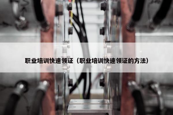 职业培训快速领证（职业培训快速领证的方法）