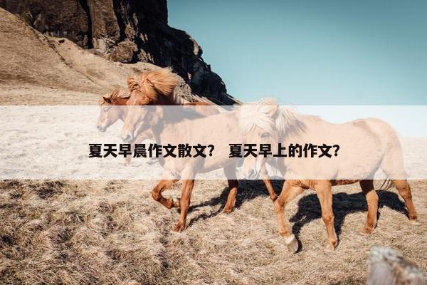 夏天早晨作文散文？ 夏天早上的作文？