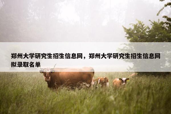 郑州大学研究生招生信息网，郑州大学研究生招生信息网拟录取名单