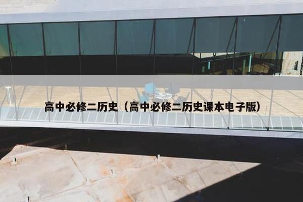 高中必修二历史（高中必修二历史课本电子版）