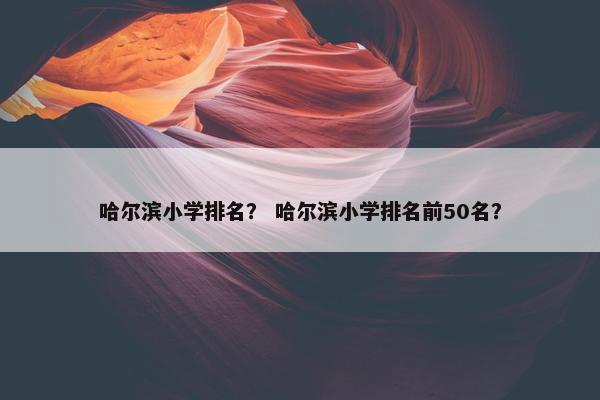 哈尔滨小学排名？ 哈尔滨小学排名前50名？