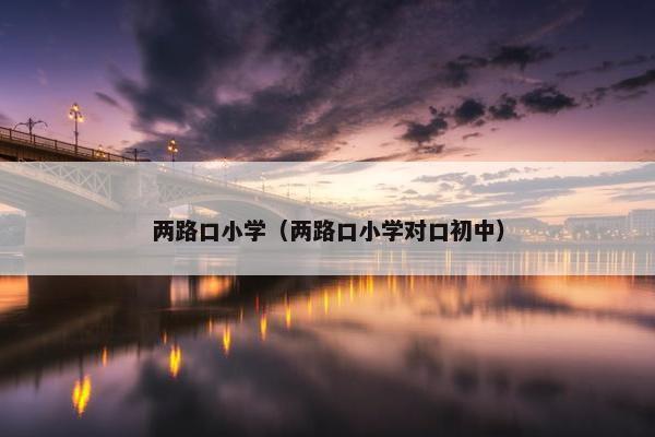 两路口小学（两路口小学对口初中）