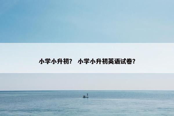 小学小升初？ 小学小升初英语试卷？