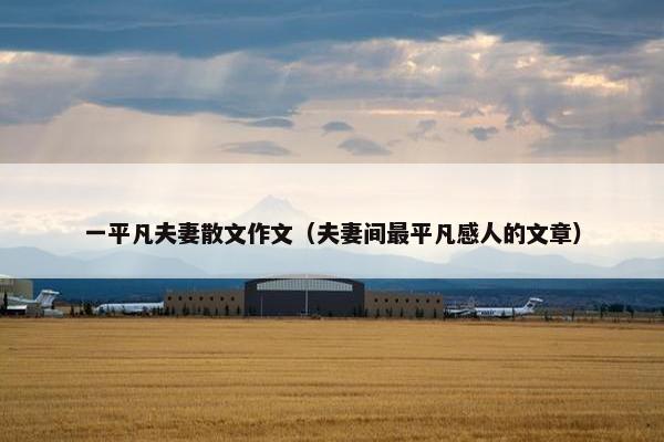 一平凡夫妻散文作文（夫妻间最平凡感人的文章）