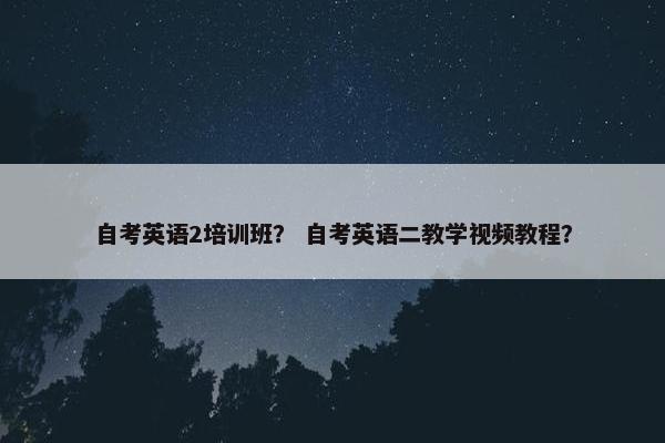 自考英语2培训班？ 自考英语二教学视频教程？