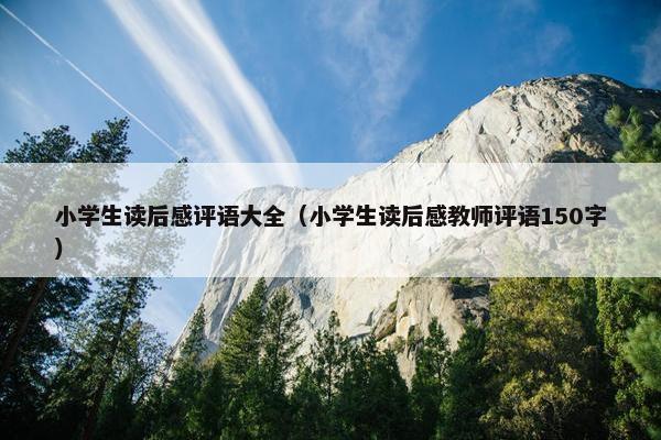 小学生读后感评语大全（小学生读后感教师评语150字）