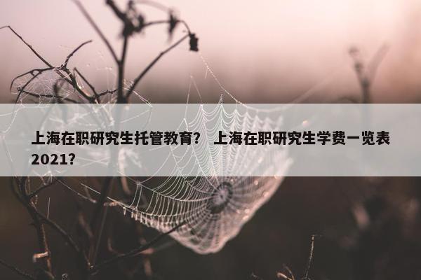上海在职研究生托管教育？ 上海在职研究生学费一览表2021？