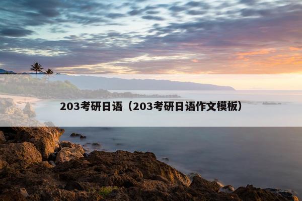203考研日语（203考研日语作文模板）