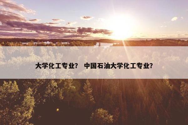 大学化工专业？ 中国石油大学化工专业？