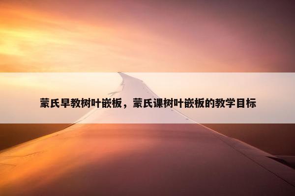 蒙氏早教树叶嵌板，蒙氏课树叶嵌板的教学目标