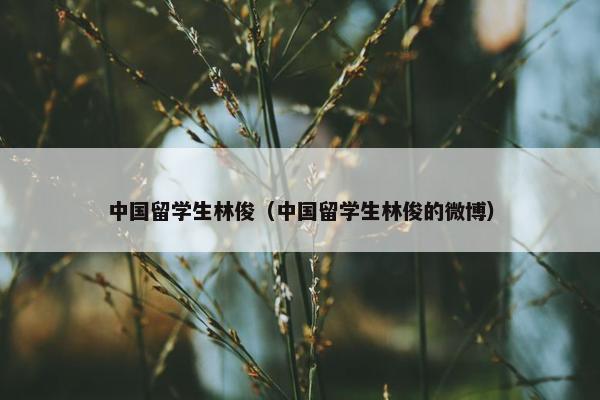 中国留学生林俊（中国留学生林俊的微博）