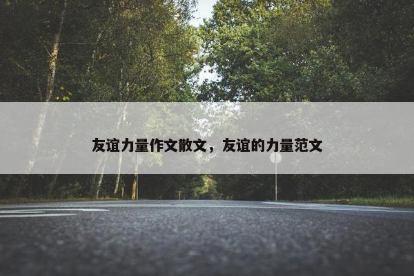 友谊力量作文散文，友谊的力量范文