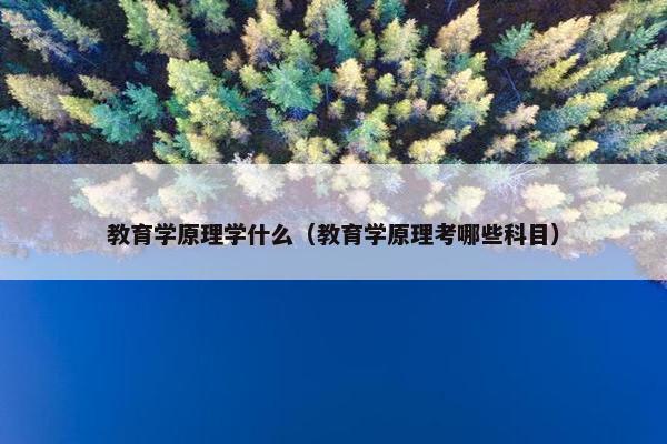 教育学原理学什么（教育学原理考哪些科目）