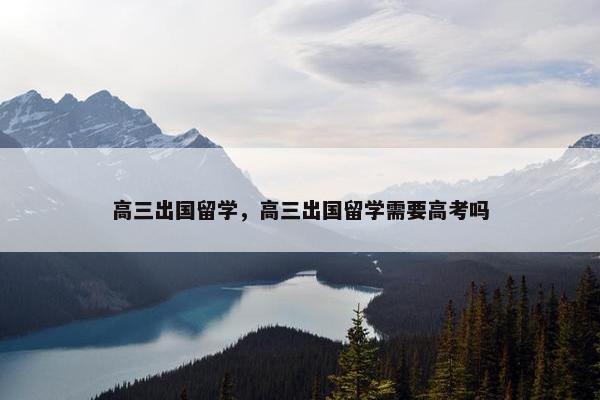 高三出国留学，高三出国留学需要高考吗