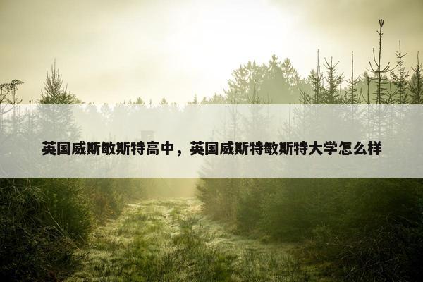 英国威斯敏斯特高中，英国威斯特敏斯特大学怎么样