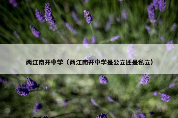 两江南开中学（两江南开中学是公立还是私立）