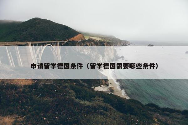 申请留学德国条件（留学德国需要哪些条件）