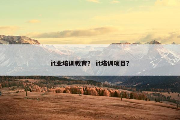 it业培训教育？ it培训项目？