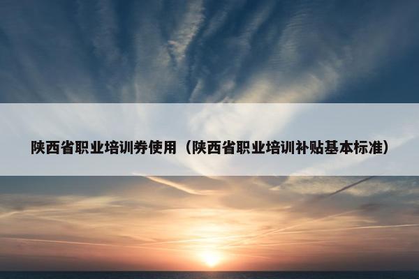 陕西省职业培训券使用（陕西省职业培训补贴基本标准）