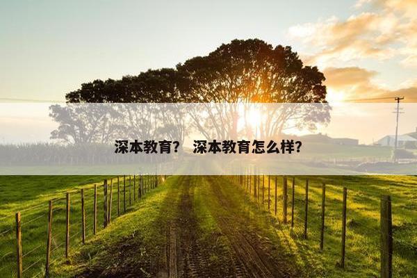 深本教育？ 深本教育怎么样？